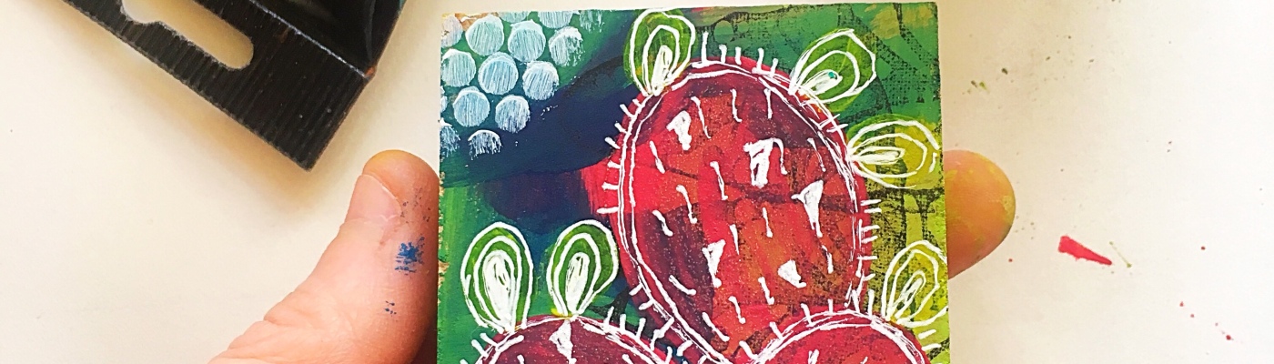 mini cactus painting